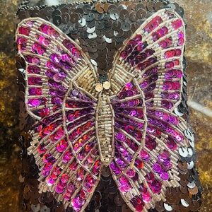 Sequin Butterfly Clutch